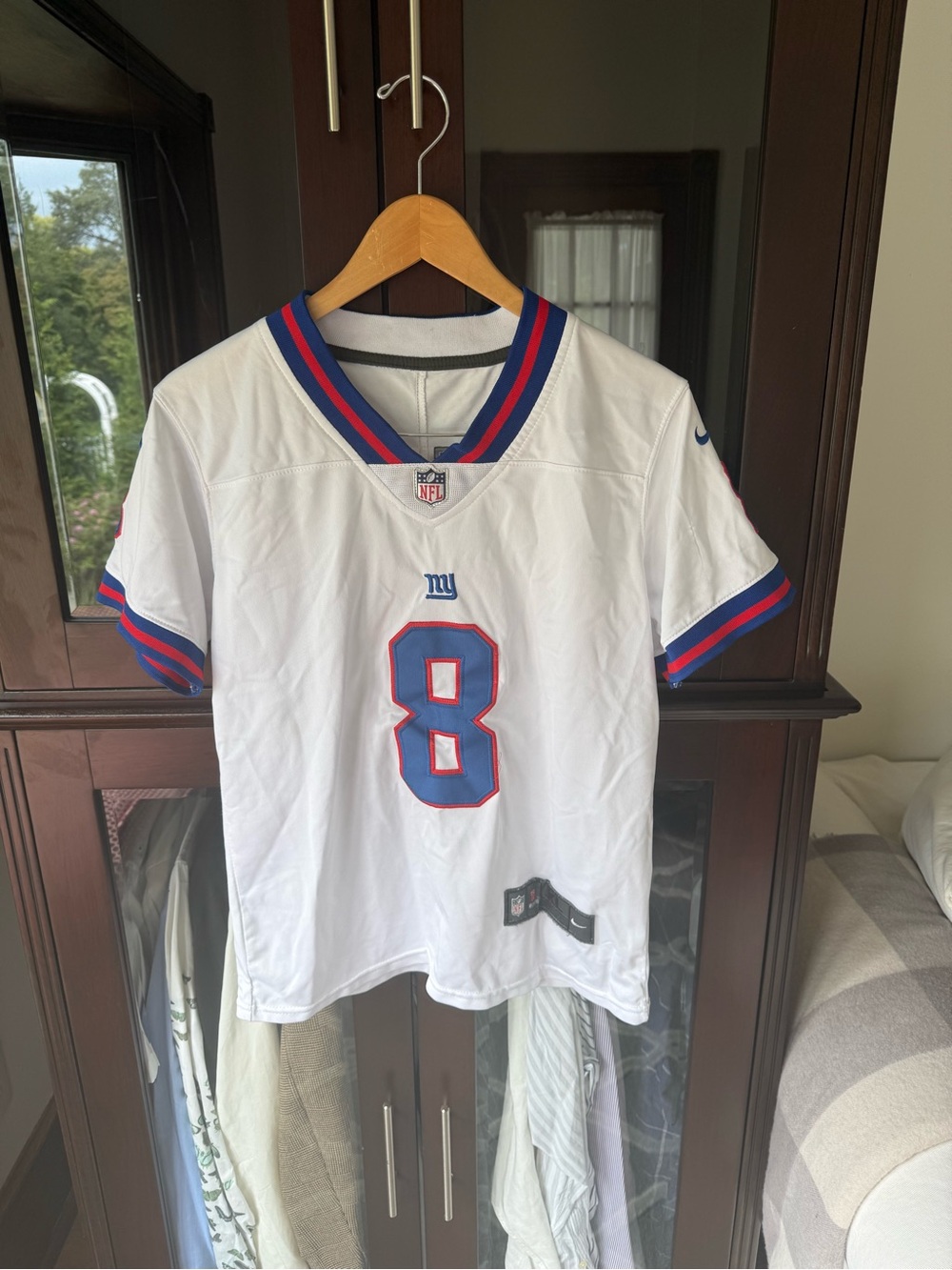 Nike Youth White New York Giants #8 Football Jersey